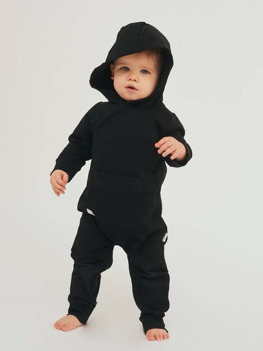 HuRo Kids 18-24m playsuit hooded romper in black